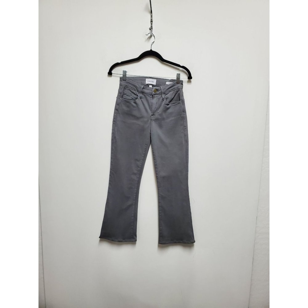 FRAME Le Crop Mini Boot Sateen Jeans In Smoke Size 24